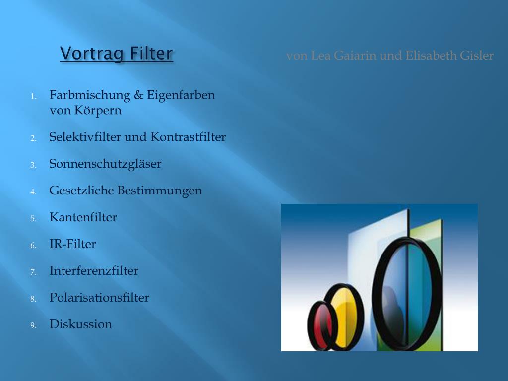 PPT - Vortrag Filter PowerPoint Presentation, free download - ID:2056183