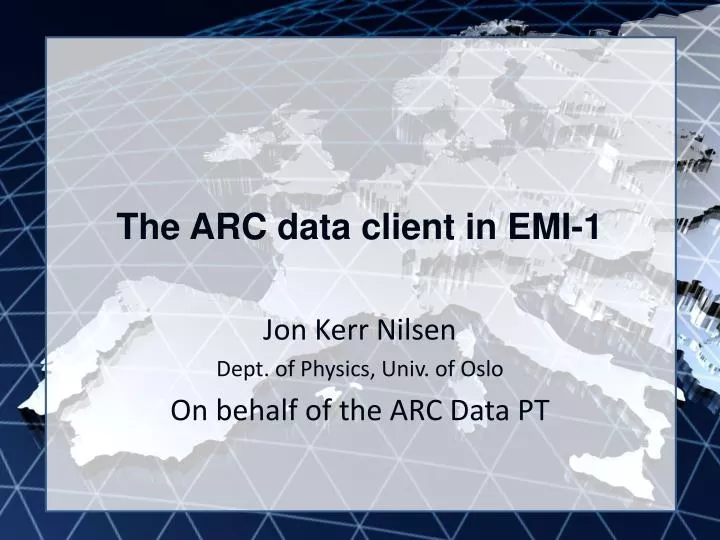 the arc data client in emi 1 n.