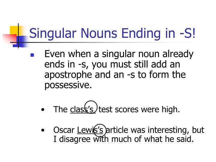 Nouns Ending In Ss