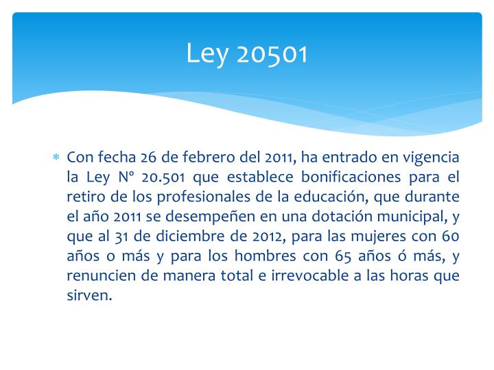 ley 20501