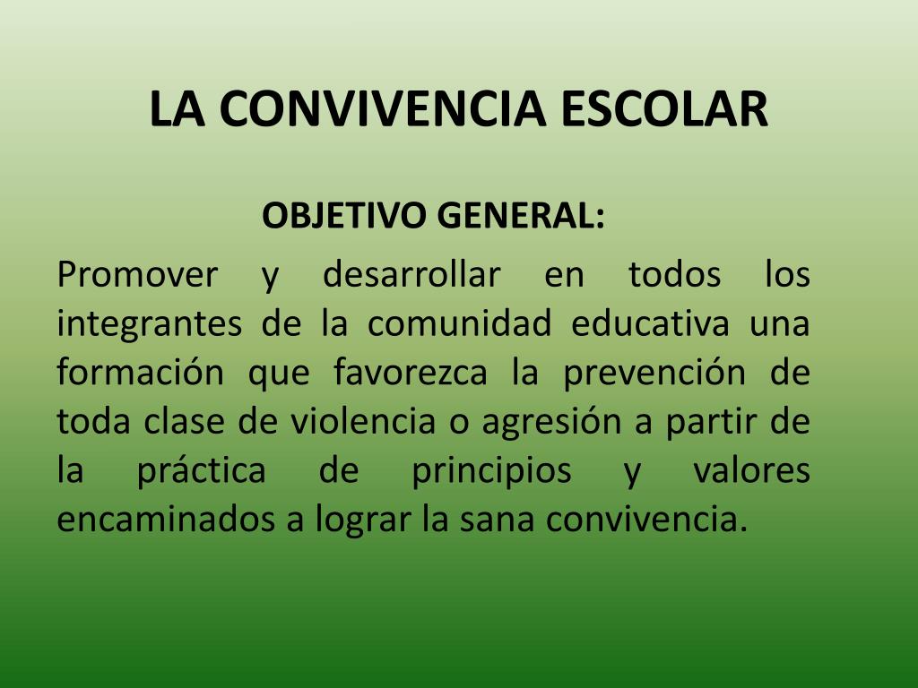 PPT - LA CONVIVENCIA ESCOLAR INSTITUCIÓN EDUCATIVA RURAL BERNARDO