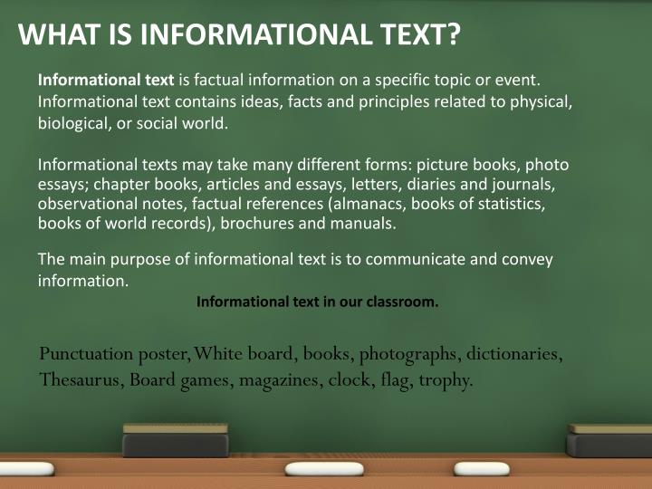 Ppt what is informational text powerpoint presentation id 2059986