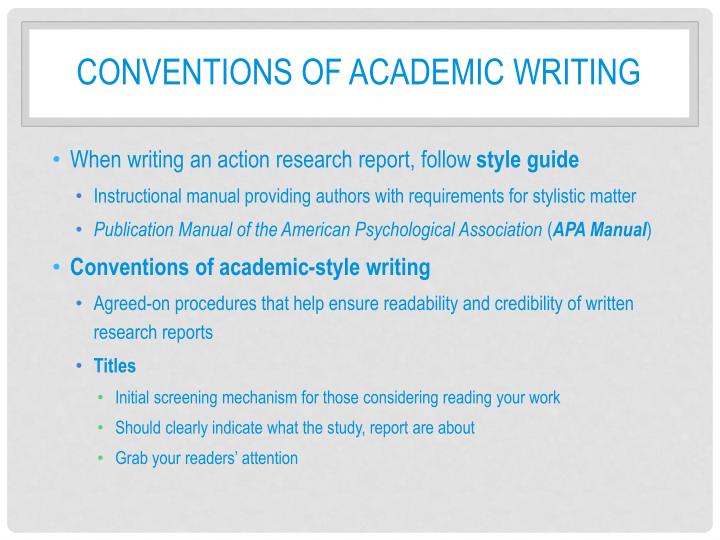 ppt writing an action research report powerpoint presentation id american psychological association style of writing