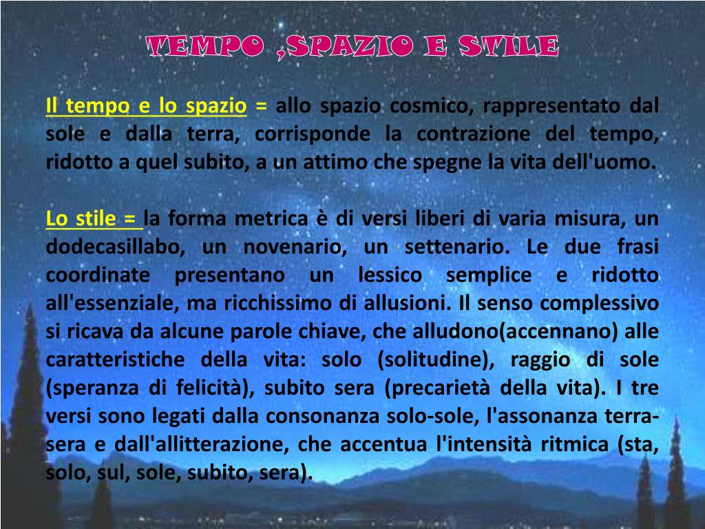 PPT - “ Ognuno sta solo sul cuor della Terra Trafitto da un raggio di