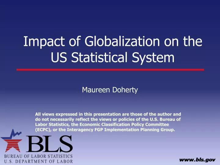 impact of globalization on the us statistical system n.