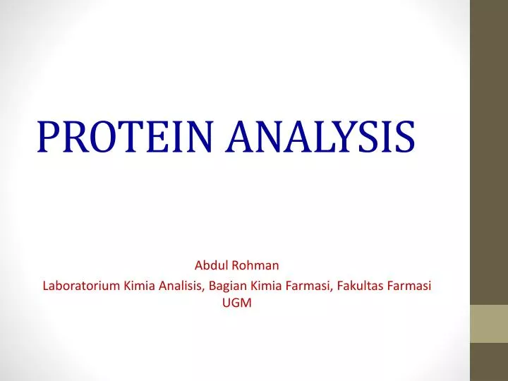 PPT PROTEIN ANALYSIS PowerPoint Presentation, free download ID2060791
