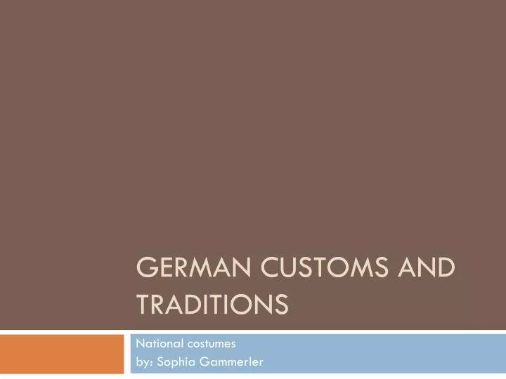 german customs and traditions n.