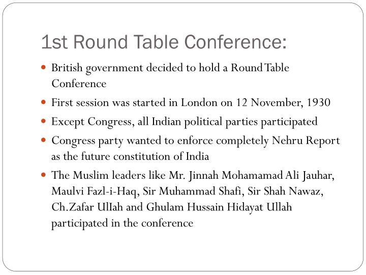 round table conference short note
