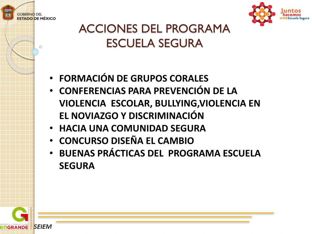 PPT - PROGRAMA ESCUELA SEGURA 2013-2014 REUNIÓN DE TRABAJO PARA LA ...