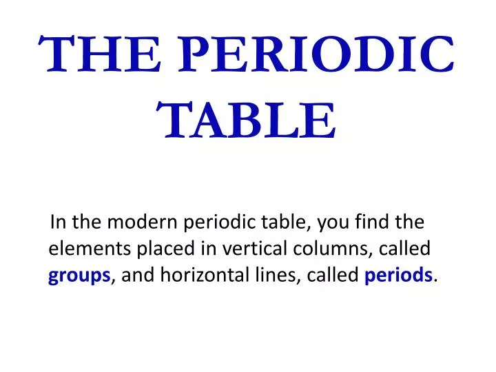 Ppt The Periodic Table Powerpoint Presentation Free Periodic Table Powerpoint Presentation