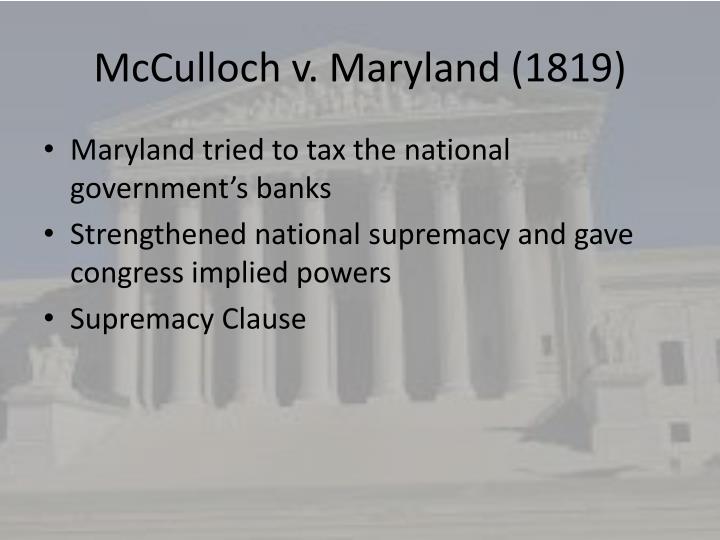 Mcculloch V. Maryland