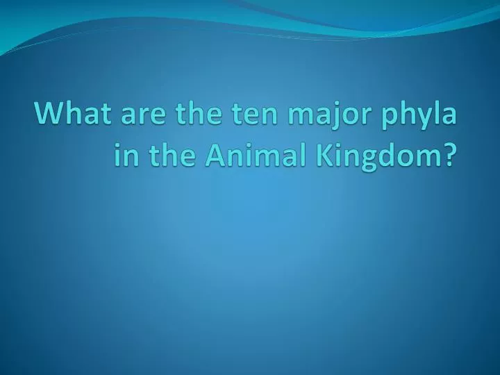 PPT - What are the ten major phyla in the Animal Kingdom? PowerPoint  Presentation - ID:2062015
