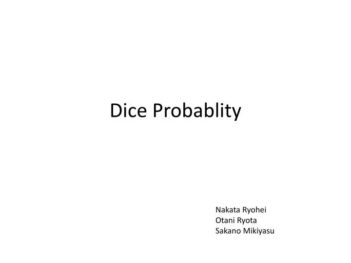 dice probablity n.