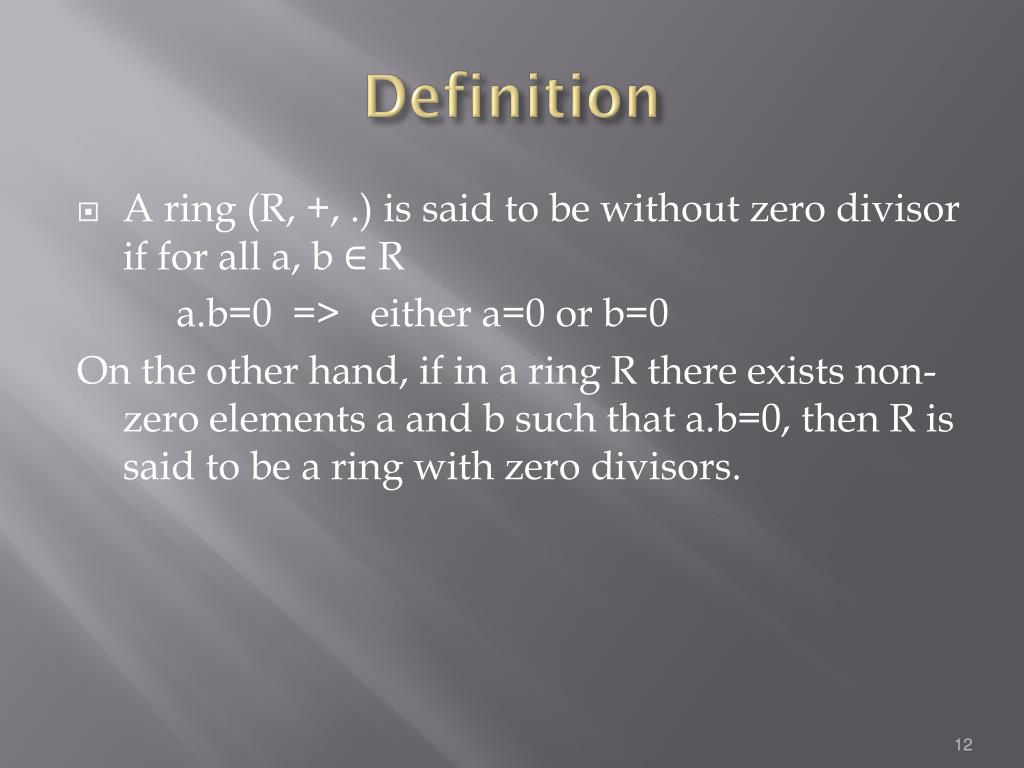 What is an example of a non-commutative ring that has zero divisors? - Quora