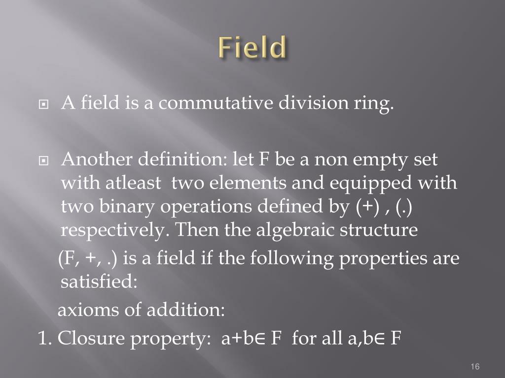 PPT - Rings and fields PowerPoint Presentation, free download - ID:2062483