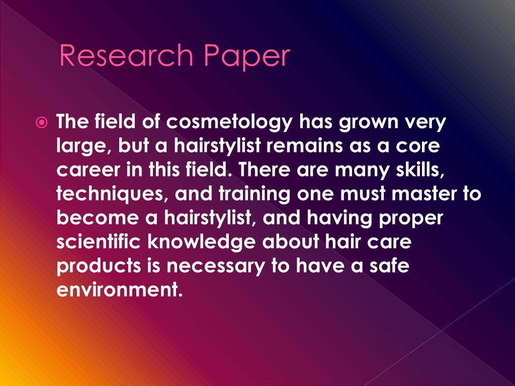 cosmetology senior project research paper