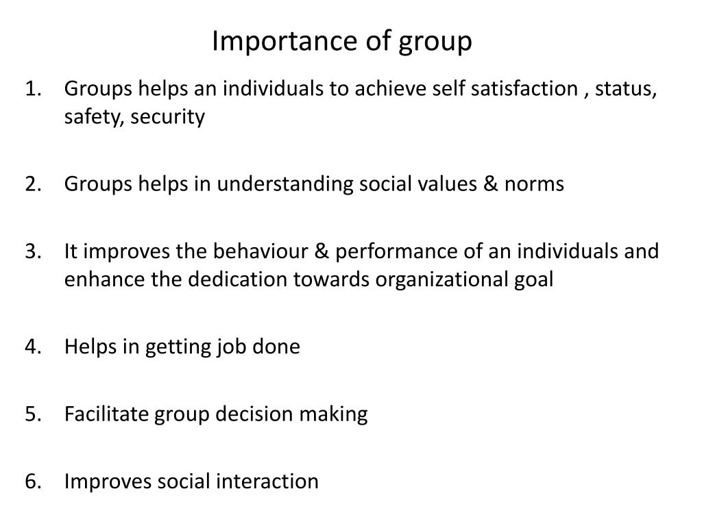 presentation on importance of group