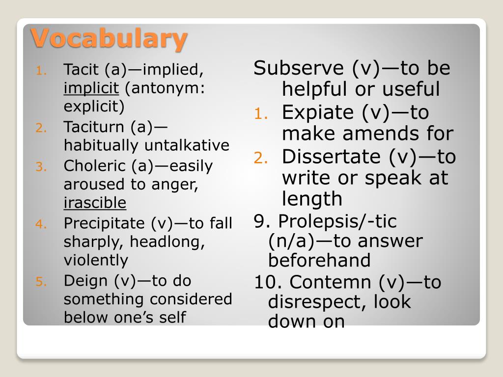 PPT - Vocabulary PowerPoint Presentation, free download - ID:2062906