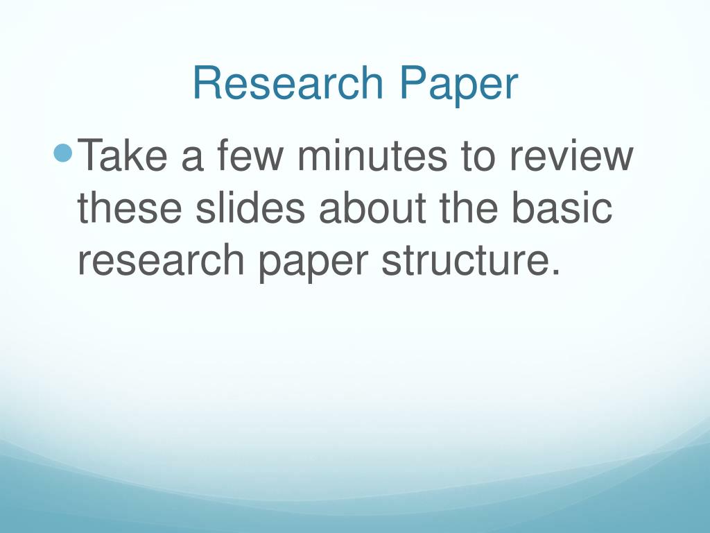 structure of a research paper ppt