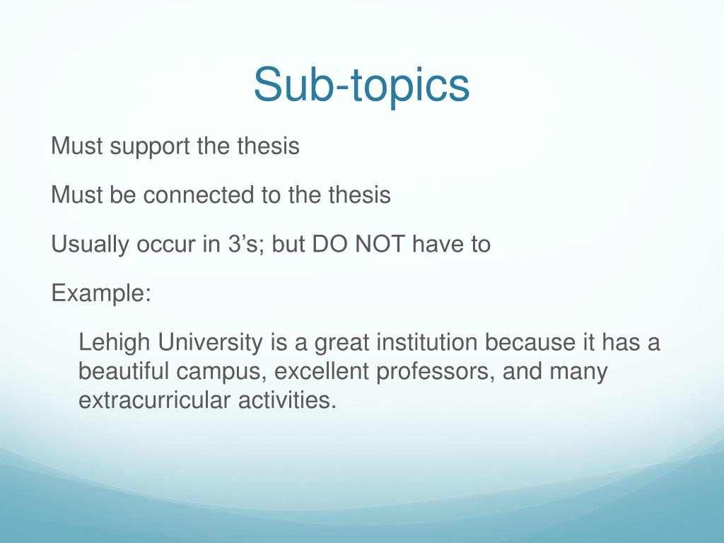 subtopics for a research paper