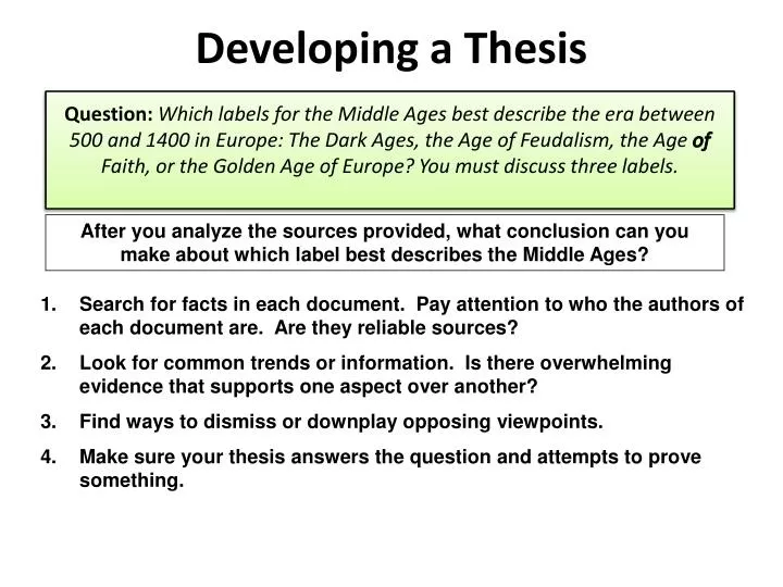developing thesis statement