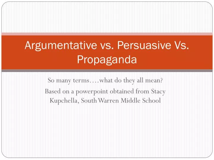 argumentative essay about propaganda