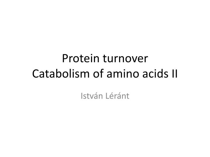 protein turnover