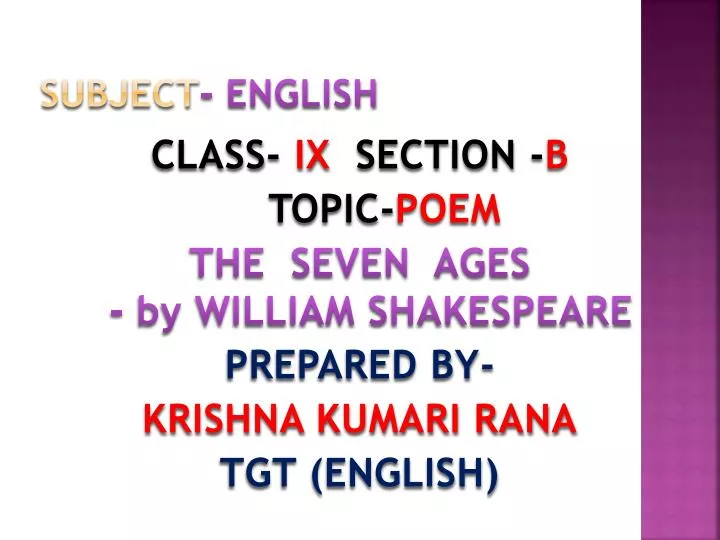 presentation for english subject