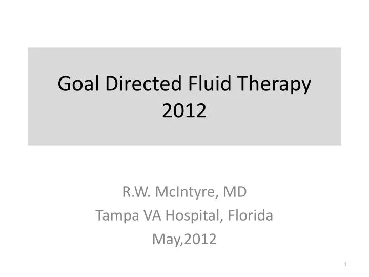 goal directed fluid therapy 2012 n.