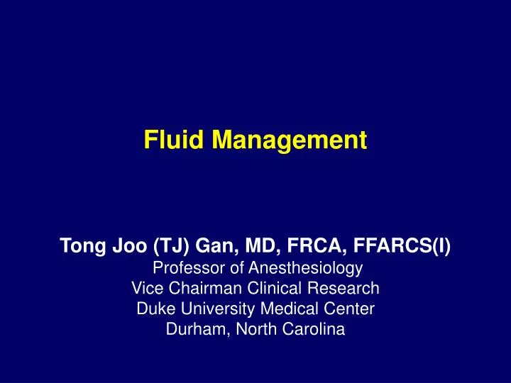 PPT Fluid Management PowerPoint Presentation, free download ID2067024