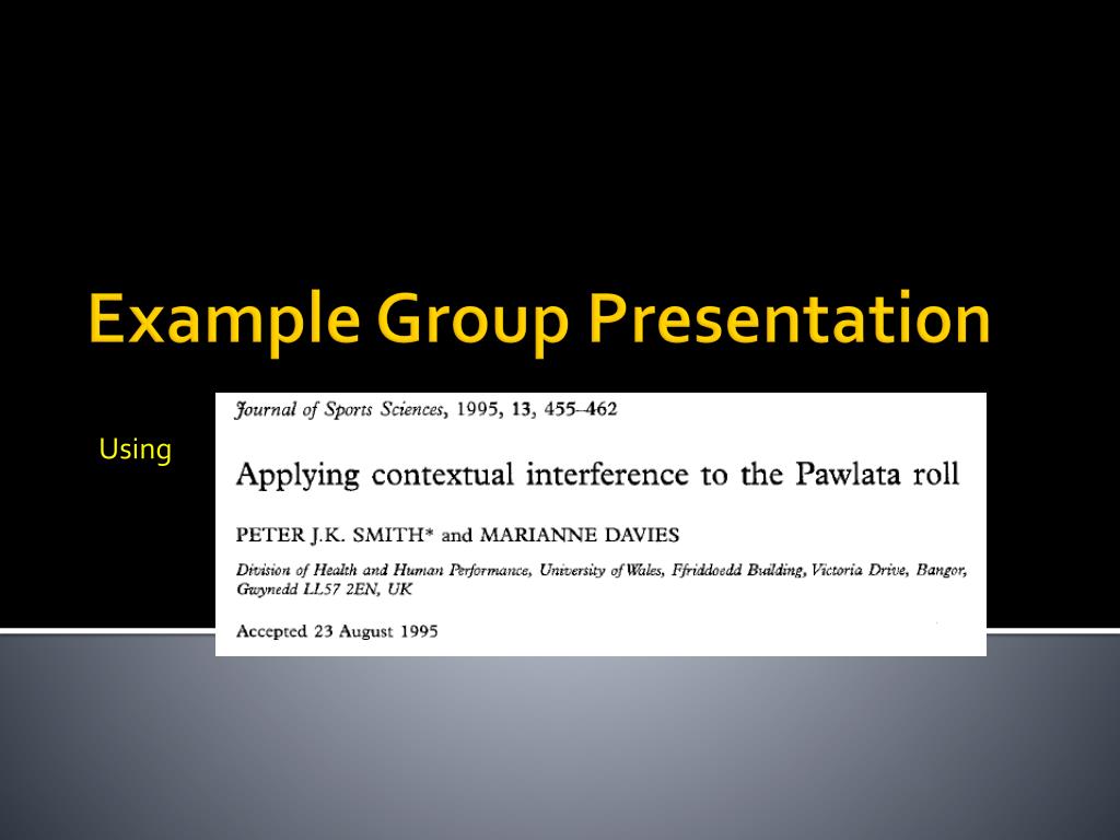how to write group presentation