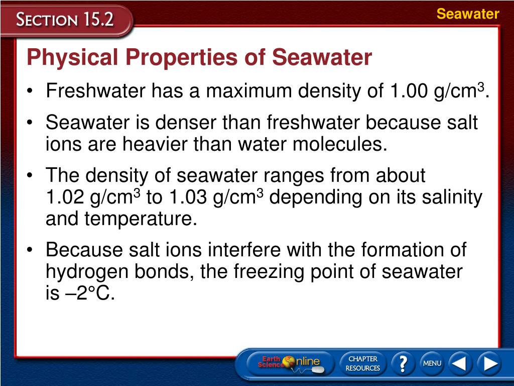density of sea water