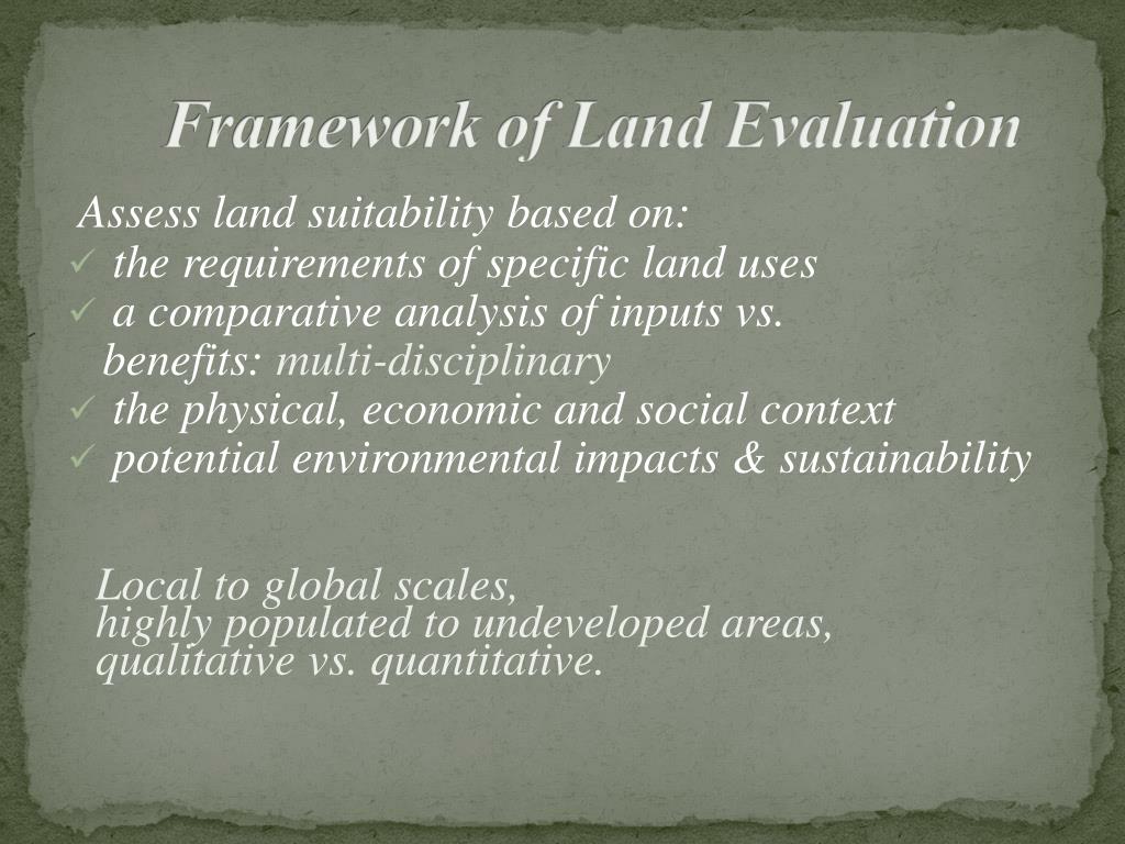 case study of land evaluation