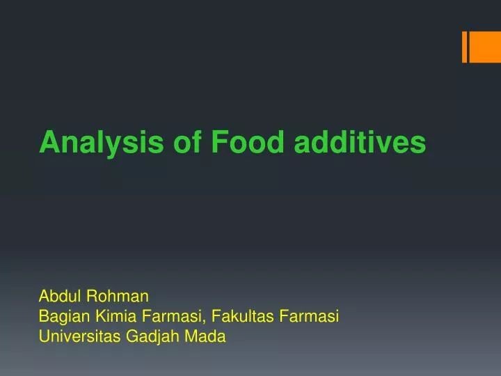 Food additives analytics