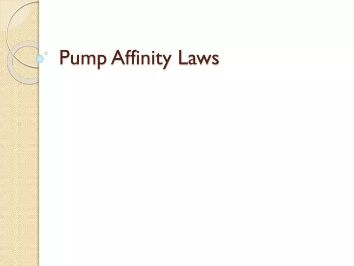 pump affinity laws n.