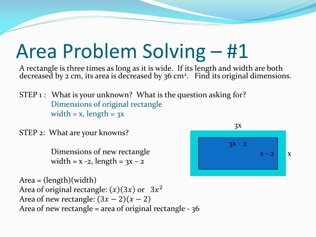 area problem solving maths genie