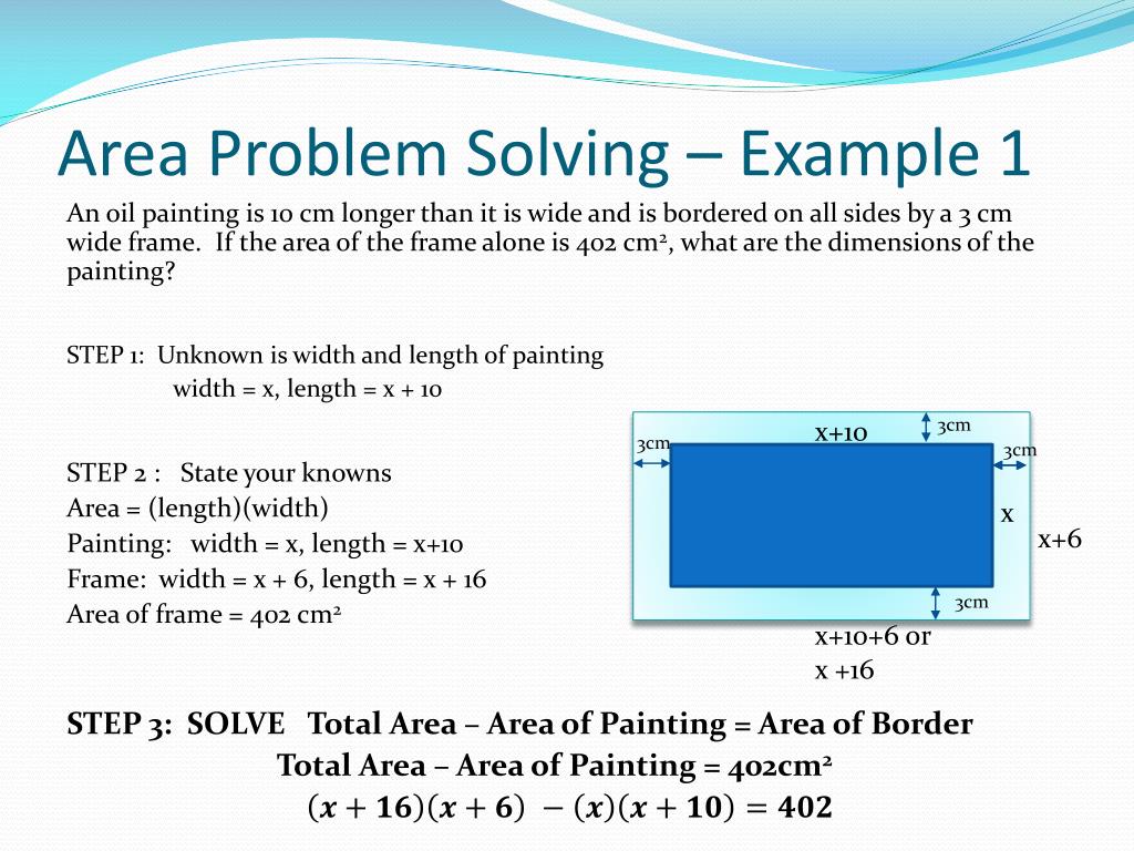 formula of area problem solving