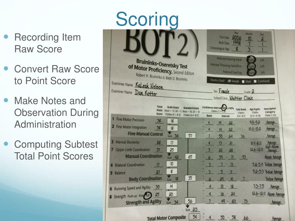 PPT BOT2 Fine Motor Assessment PowerPoint Presentation, free