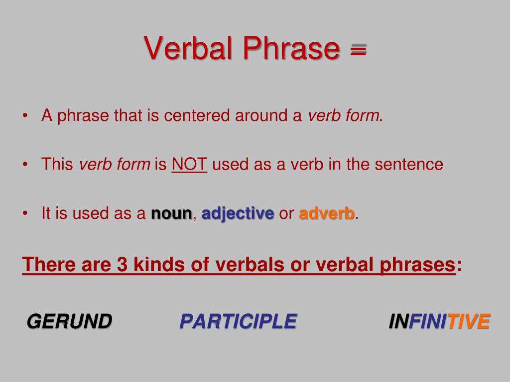 Verbal Phrases Worksheet Pdf