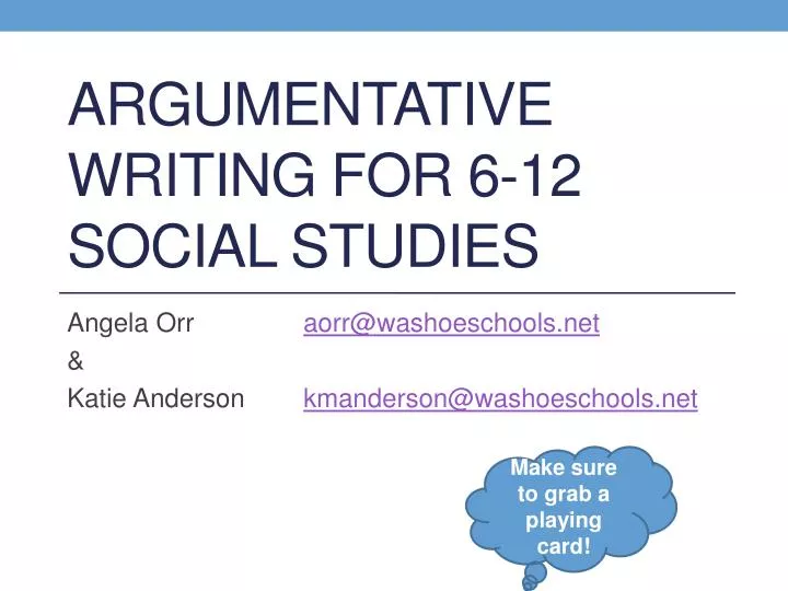 argumentative essay social studies