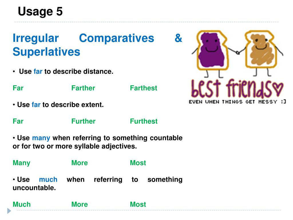 Irregular comparatives. Farthest furthest разница. Разница между farther и further. Irregular Comparatives and Superlatives. Further and further разница.