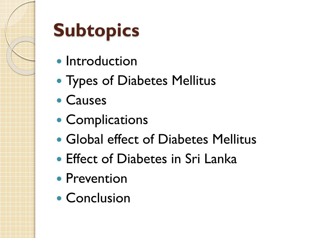 PPT Diabetes Mellitus as a health problem in Sri Lanka PowerPoint
