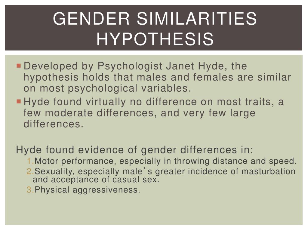hypothesis gender example