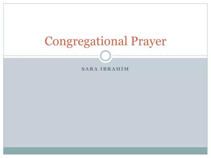 congregational prayer n.