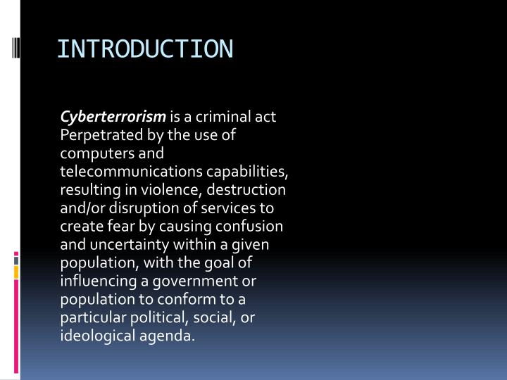 Cyber terrorism essay