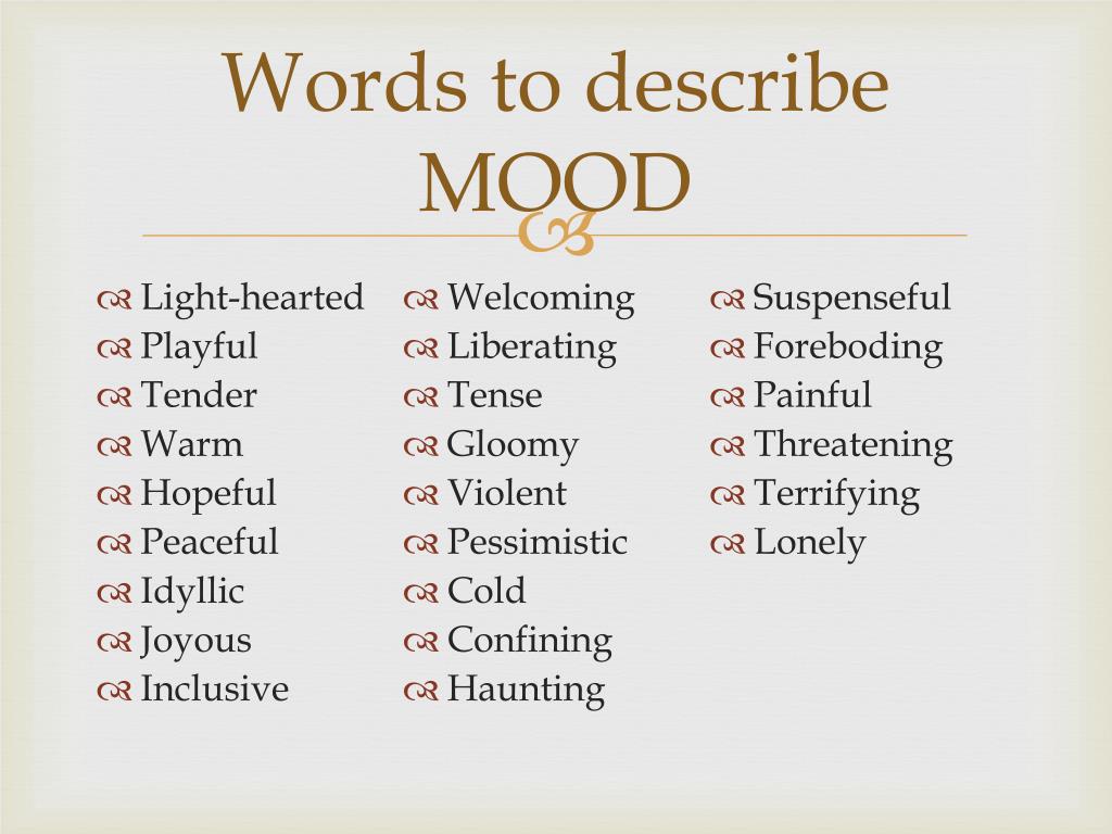what is the meaning of mood in creative writing