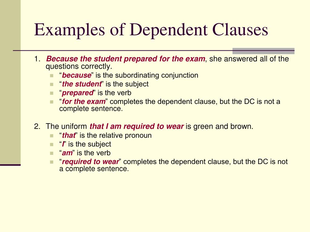 Identify Dependent And Independent Clauses And Types Of Sentences Worksheet