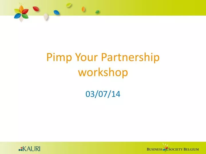 pimp your partnership workshop n.