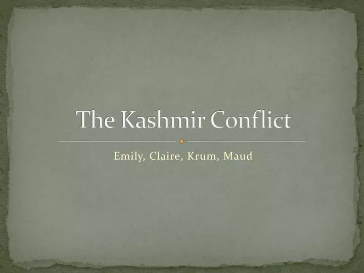 the kashmir conflict n.