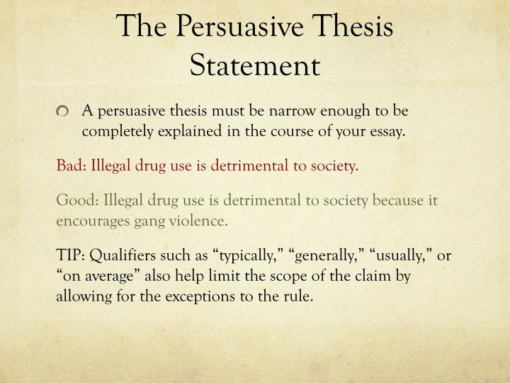 in persuasive writing the thesis statement is known as